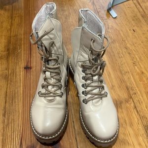 Genuine leather combat boots. Like new